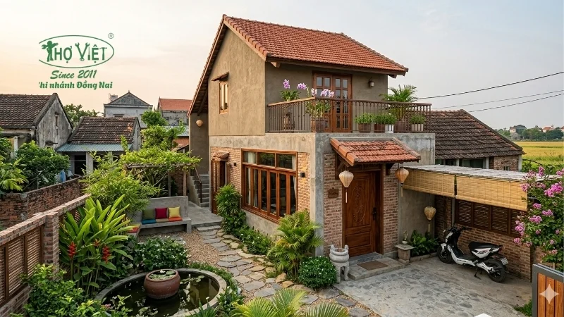 mẫu nhà 1 trệt 1 lầu đẹp, đầy đủ tiện nghi