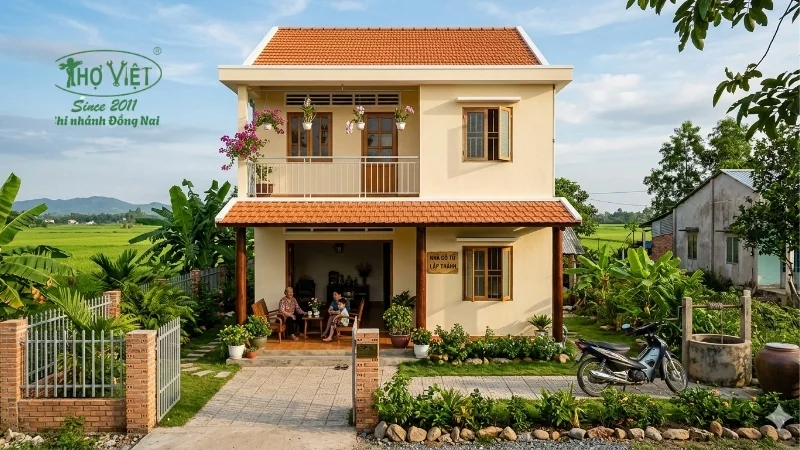 mẫu nhà 2 tầng nông thôn 500 triệu