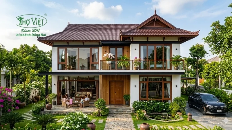 Nhà 2 tầng mái thái truyền thống