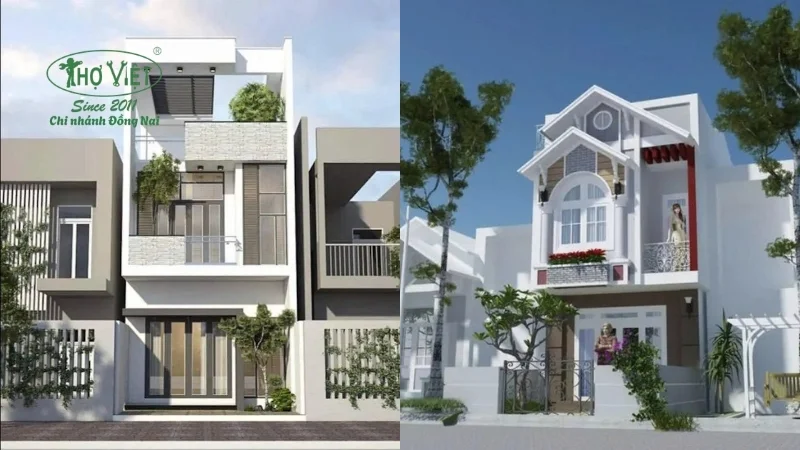 mẫu nhà 2 tấm, 2 tấm rưỡi đẹp hiện nay