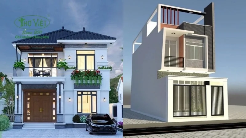 mẫu nhà 2 tấm, 2 tấm rưỡi đẹp hiện nay