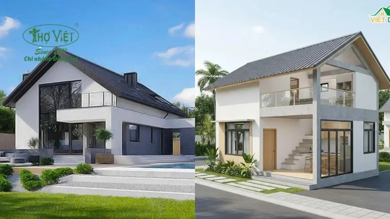 mẫu nhà 2 tấm, 2 tấm rưỡi đẹp hiện nay