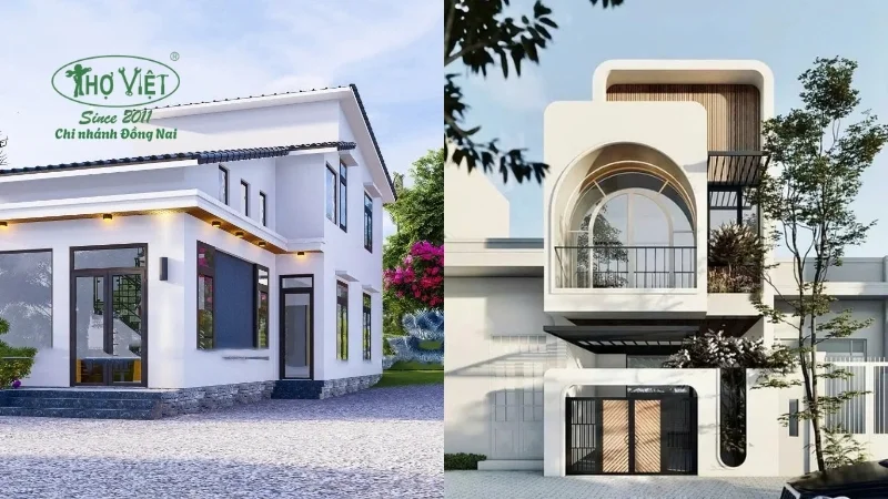 mẫu nhà 2 tấm, 2 tấm rưỡi đẹp hiện nay