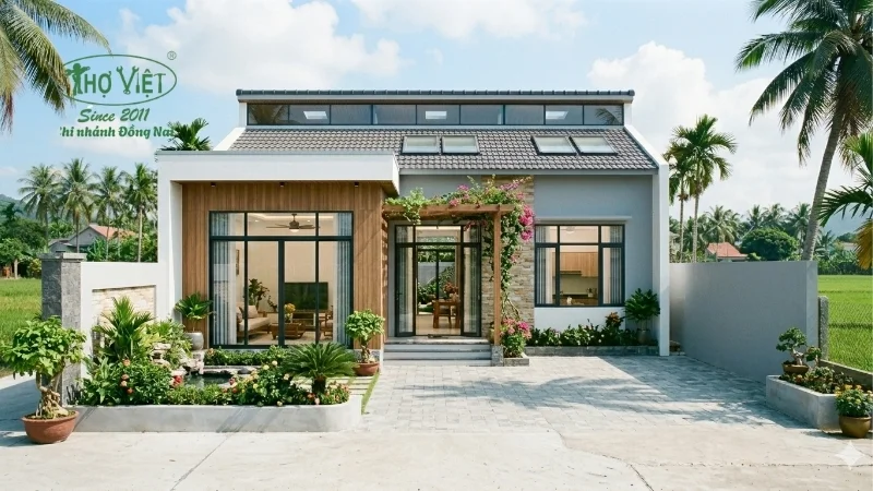 mẫu nhà cấp 4 đẹp 5x20 theo thời gian