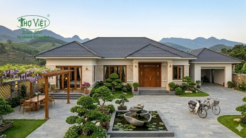 mẫu nhà cấp 4 4 phòng ngủ 120m2
