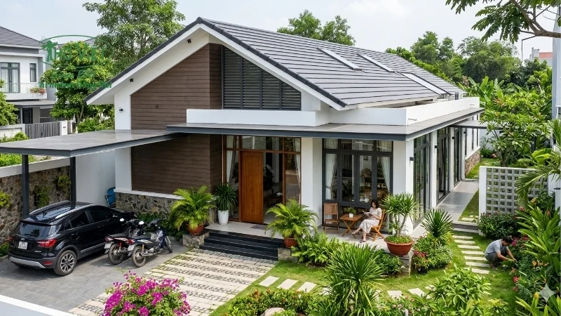 mẫu nhà cấp 4 đẹp 5x20 theo thời gian