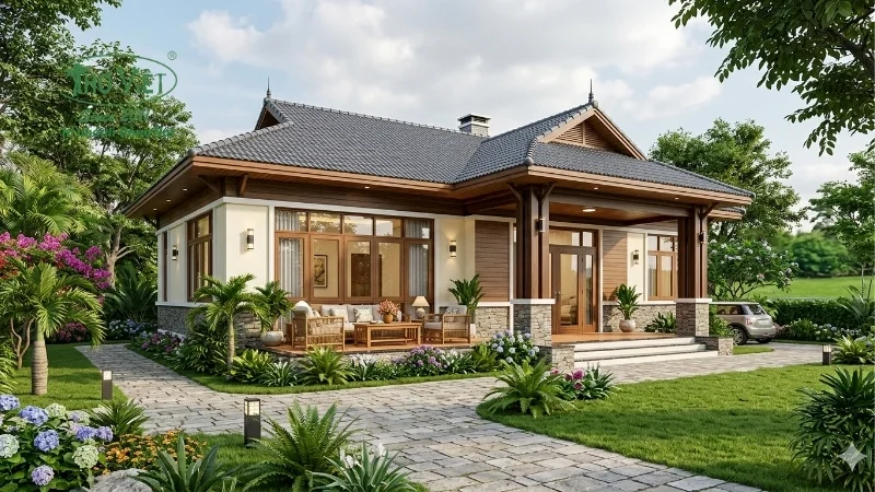 mẫu nhà cấp 4 4 phòng ngủ 120m2