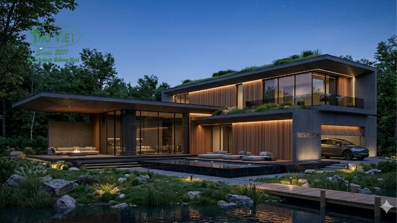 mẫu nhà chữ L 2 tầng đẹp xu hướng