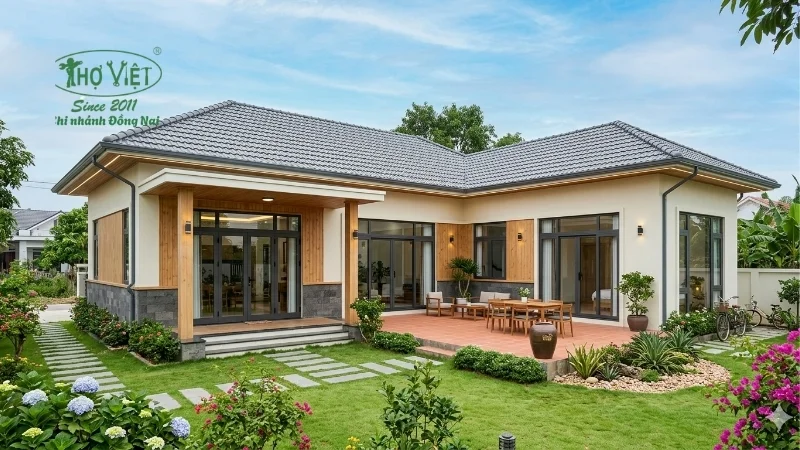 mẫu nhà chữ L cấp 4 đẹp xu hướng