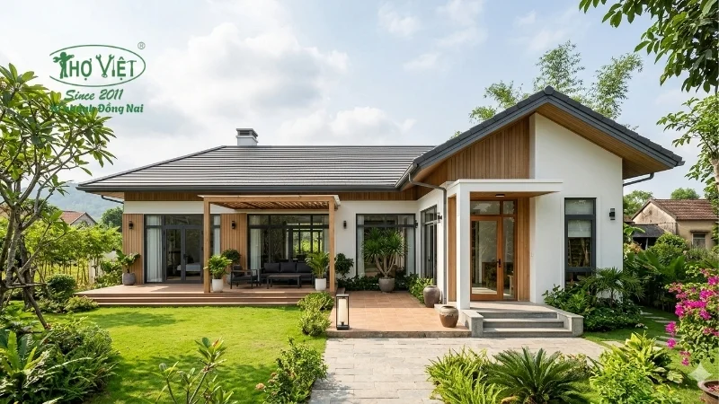 mẫu nhà chữ L cấp 4 đẹp xu hướng