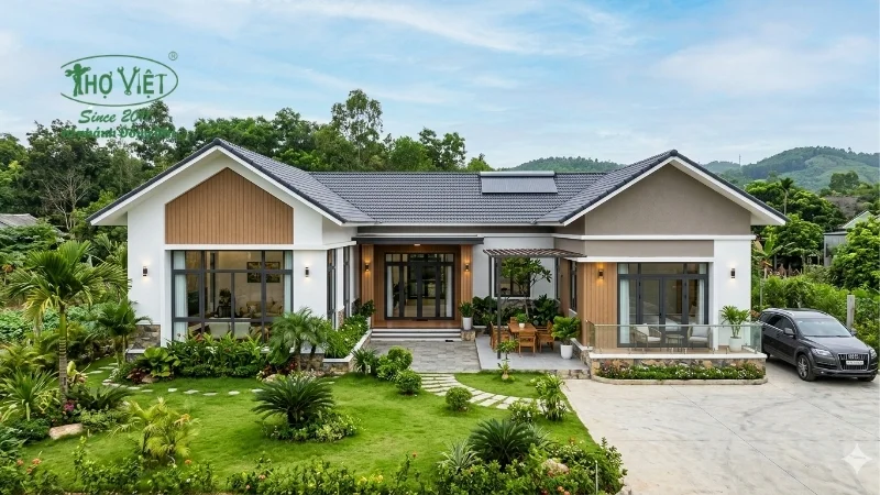 mẫu nhà chữ L cấp 4 đẹp xu hướng