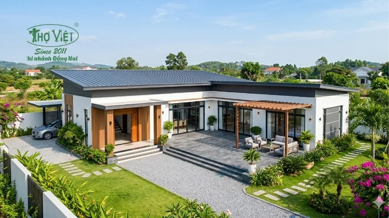 mẫu nhà chữ L cấp 4 đẹp xu hướng