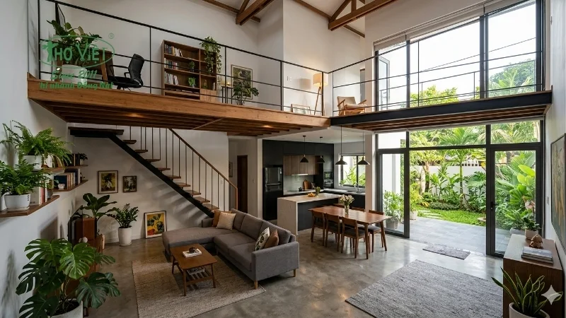 mẫu nhà gác suốt đẹp, hiện đại