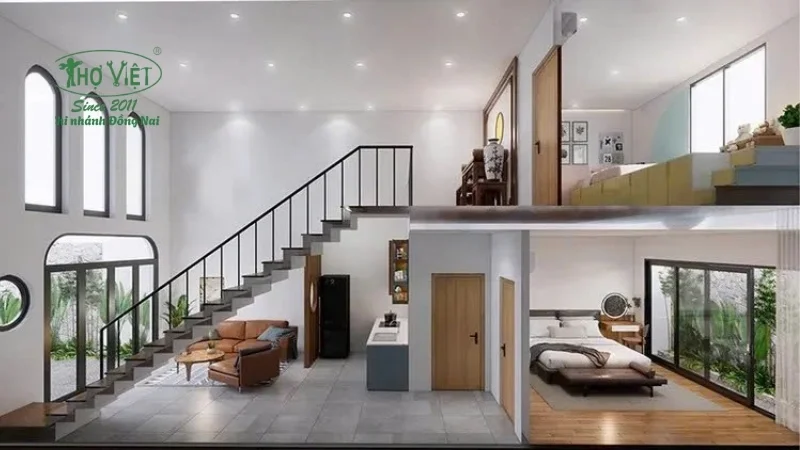 mẫu nhà gác suốt đẹp, hiện đại