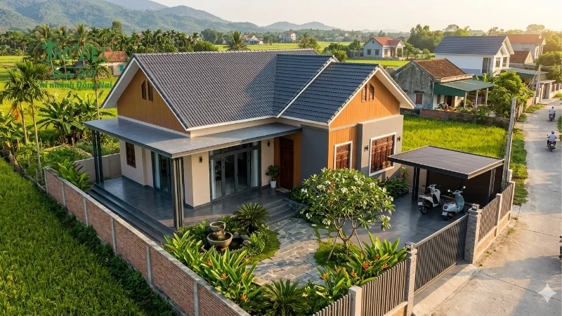 mẫu nhà cấp 4 mái thái 8x12m