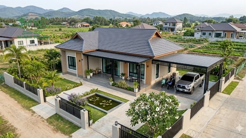 mẫu nhà cấp 4 mái thái 8x12m