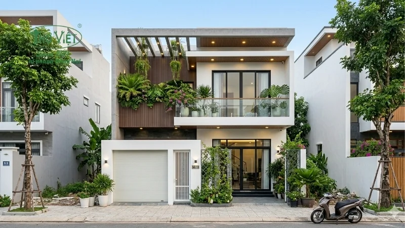 mẫu nhà nhà mặt tiền 5m 2 tầng đáng xây hiện nay