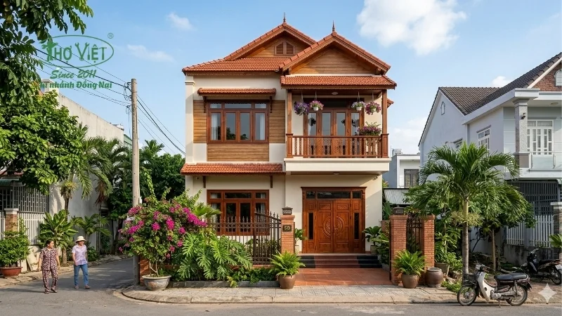 mẫu nhà nhà mặt tiền 5m 2 tầng đáng xây hiện nay