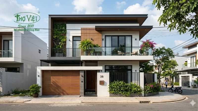 mẫu nhà nhà mặt tiền 5m 2 tầng đáng xây hiện nay