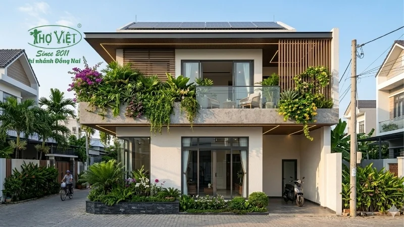 mẫu nhà nhà mặt tiền 5m 2 tầng đáng xây hiện nay