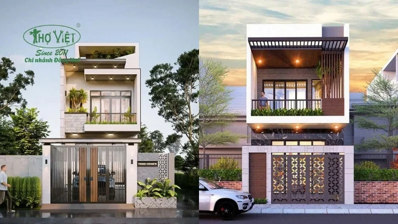 mẫu nhà ống 2 tầng đẹp xu hướng