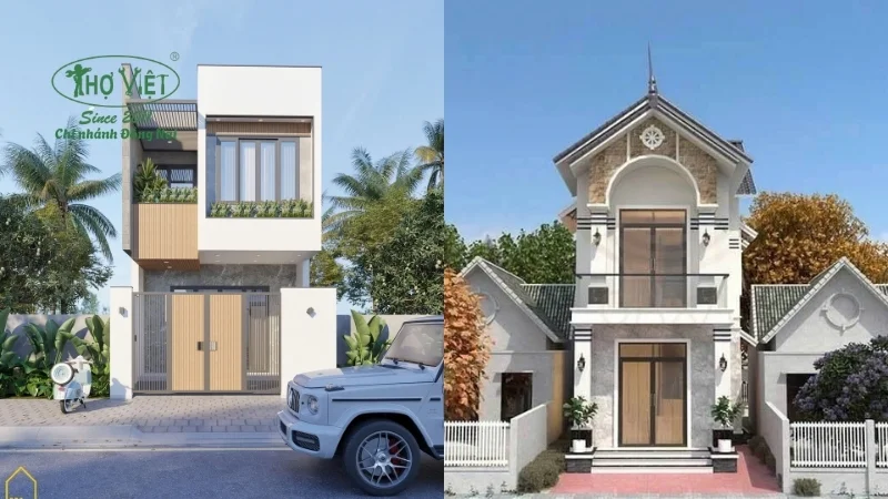 mẫu nhà ống 2 tầng đẹp xu hướng