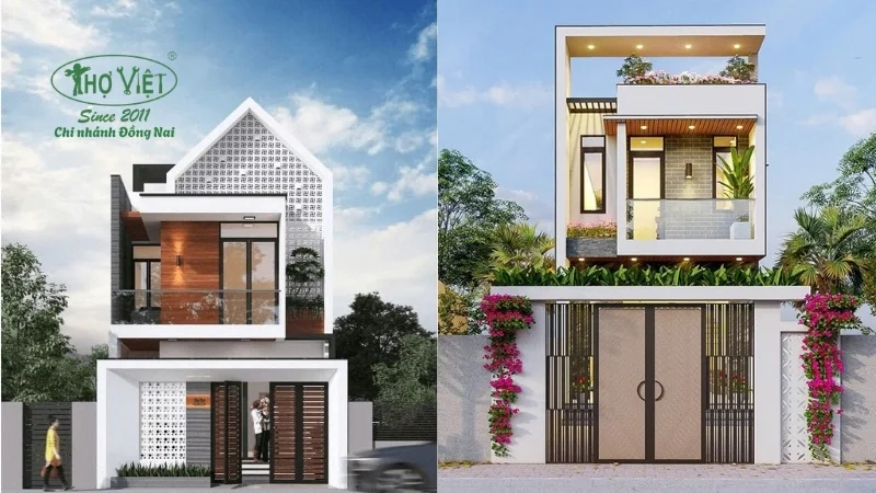 mẫu nhà ống 2 tầng đẹp xu hướng