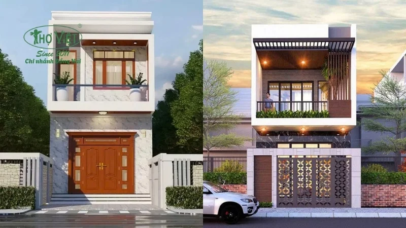 mẫu nhà ống 2 tầng đẹp xu hướng