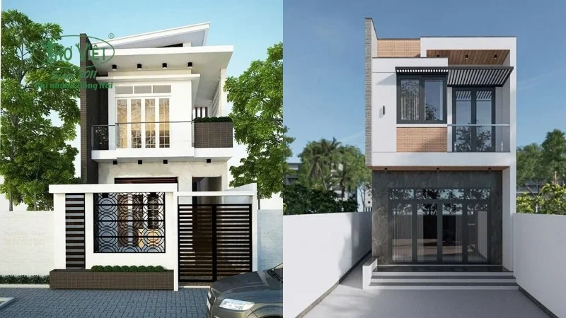 mẫu nhà ống 2 tầng đẹp xu hướng