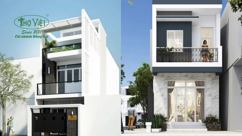 mẫu nhà 2 tấm, 2 tấm rưỡi đẹp hiện nay