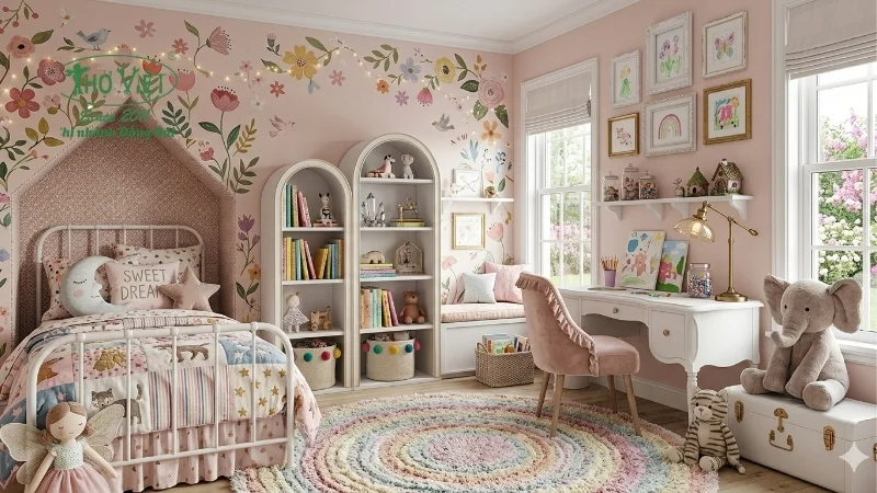 mẫu phòng ngủ bé gái hiện đại