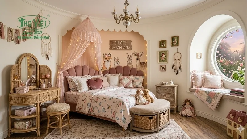 mẫu phòng ngủ bé gái hiện đại
