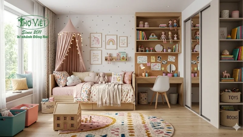 mẫu phòng ngủ bé gái hiện đại