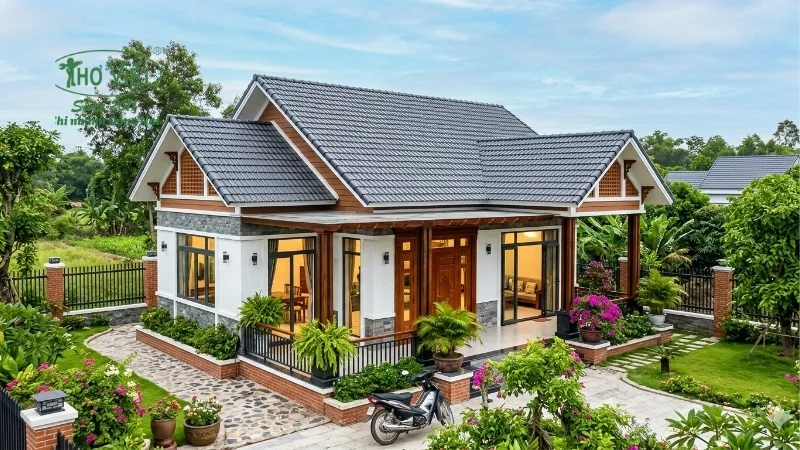 50+ mẫu nhà đẹp 1 tầng tiết kiệm 70% chi phí 4 Nhà 1 tầng mái thái