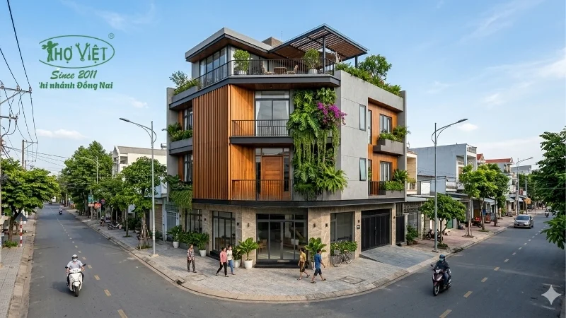 Nhà phố 2 mặt tiền phong cách hiện đại