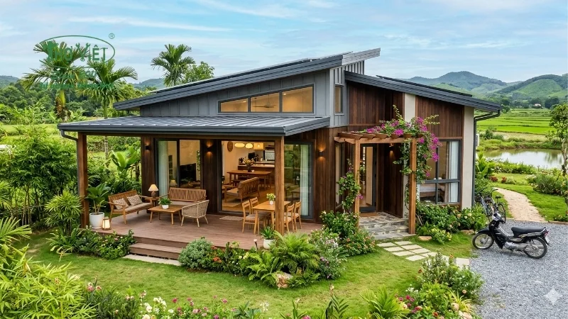 Nhà lắp ghép cấp 4 có gác lửng