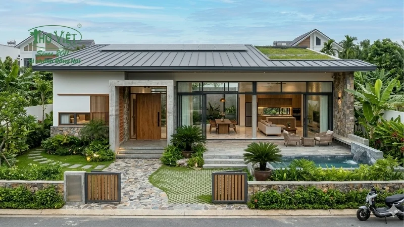 Nhà cấp 4 mái bằng hiện đại 4 phòng ngủ