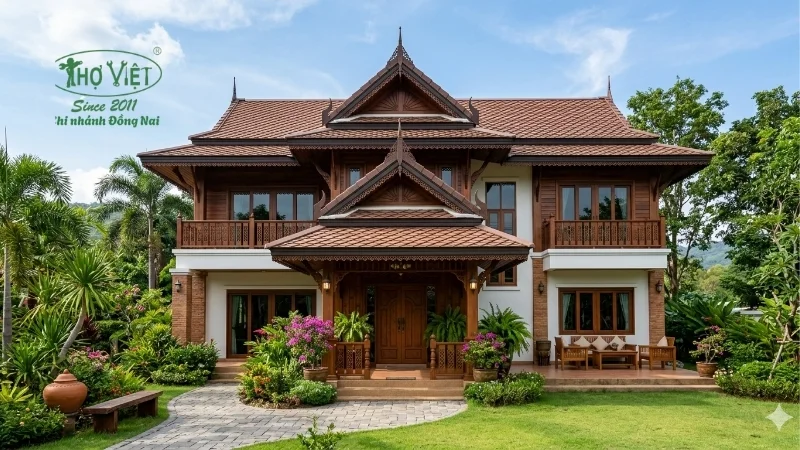 50+ mẫu nhà vườn đẹp đơn giản, gần gũi thiên nhiên 4 Nhà vườn mái Thái thoáng mát, bền đẹp