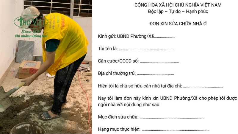 Đơn sửa chữa nhà có gì?