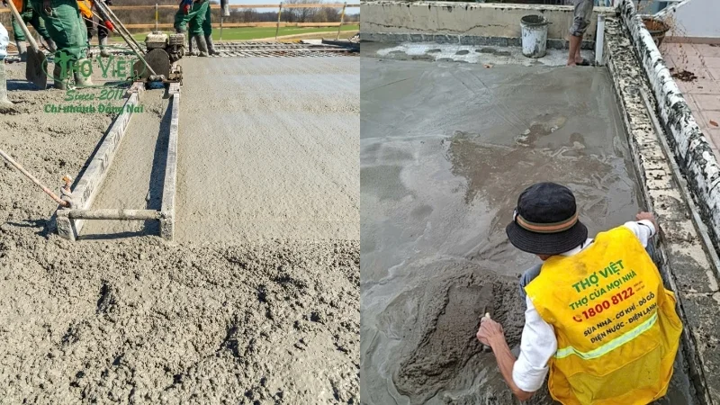 Quy trình đổ bê tông sàn trệt