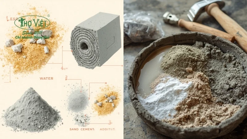 Thành phần chính trong vữa xây dựng
