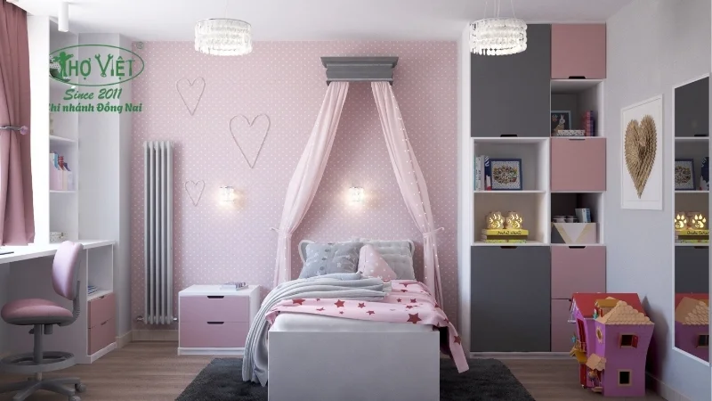 Tiêu chí khi làm phòng ngủ cho bé gái hiện đại