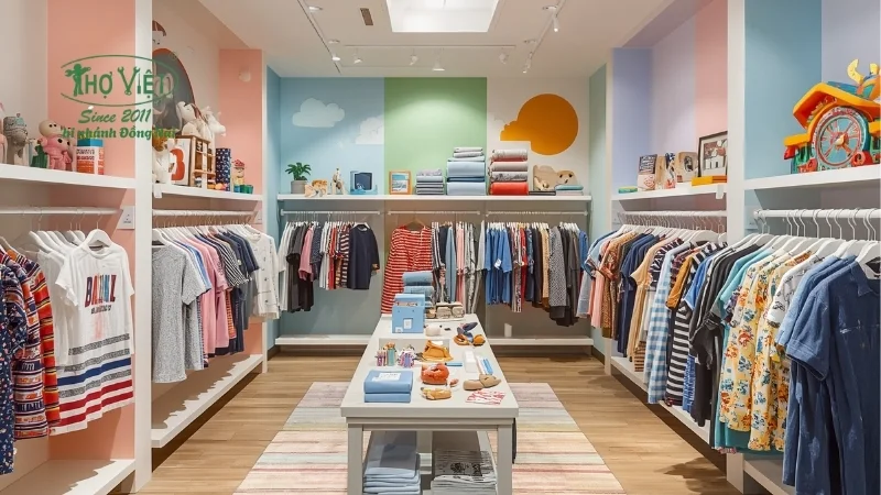 Mẫu trang trí shop quần áo trẻ em đẹp nhất hiện nay