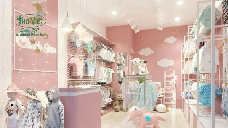 Mẫu trang trí shop quần áo trẻ em đẹp nhất hiện nay