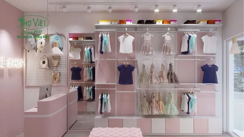 Mẫu trang trí shop quần áo trẻ em đẹp nhất hiện nay
