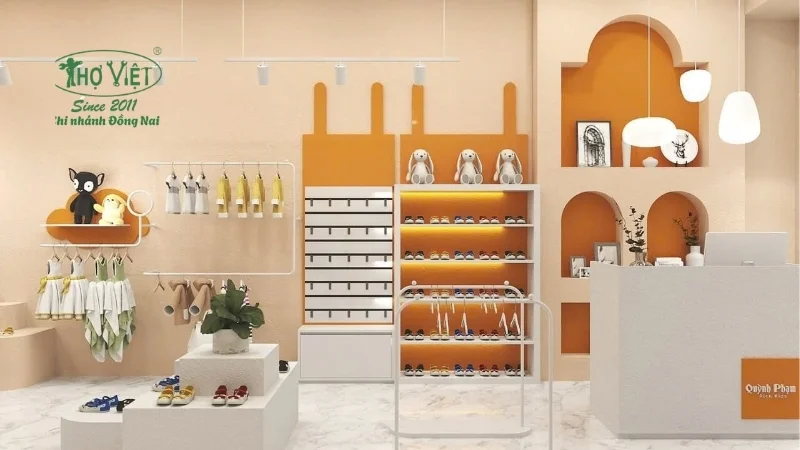 Mẫu trang trí shop quần áo trẻ em đẹp nhất hiện nay