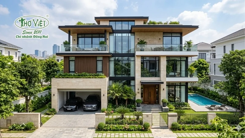 mẫu biệt thự 3 tầng đẹp được yêu thích