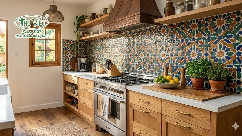 Gạch mosaic tạo điểm nhấn