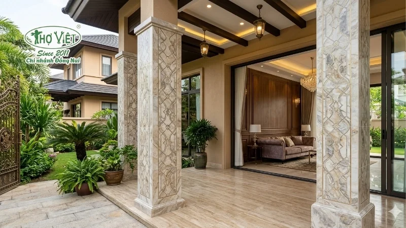 mẫu gạch ốp cột nhà đẹp theo từng phong cách