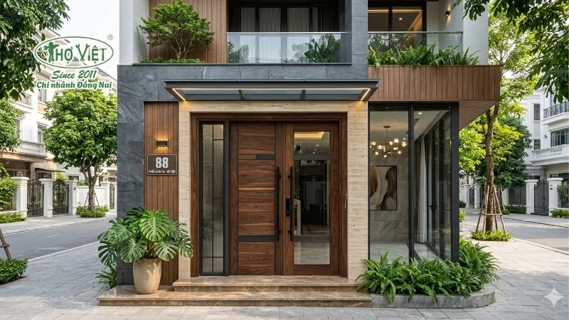 Lưu ý khi làm cửa chính đẹp cho nhà ống